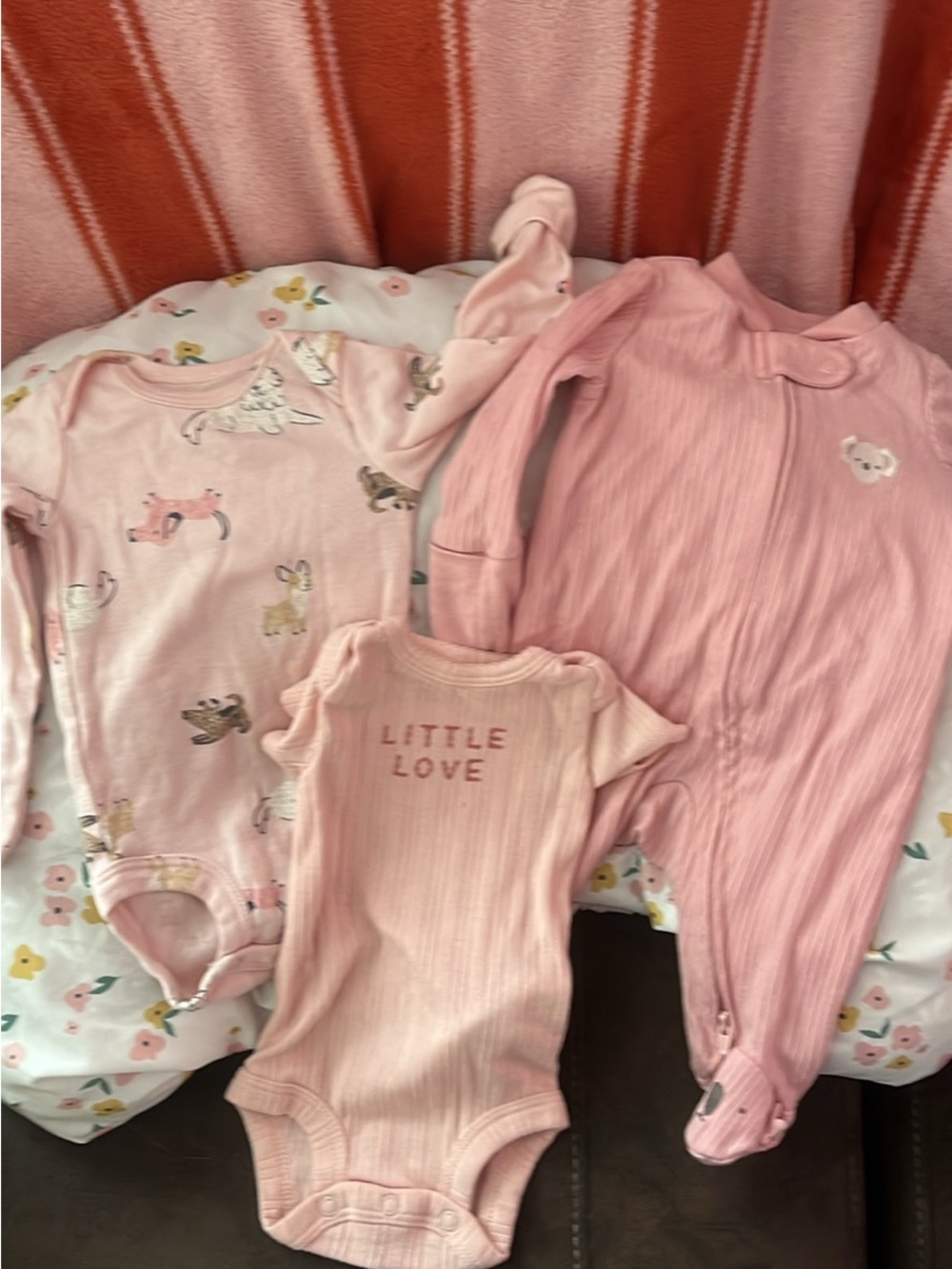 Carter's Pink Baby 3-Piece Pajama & Bodysuit Set